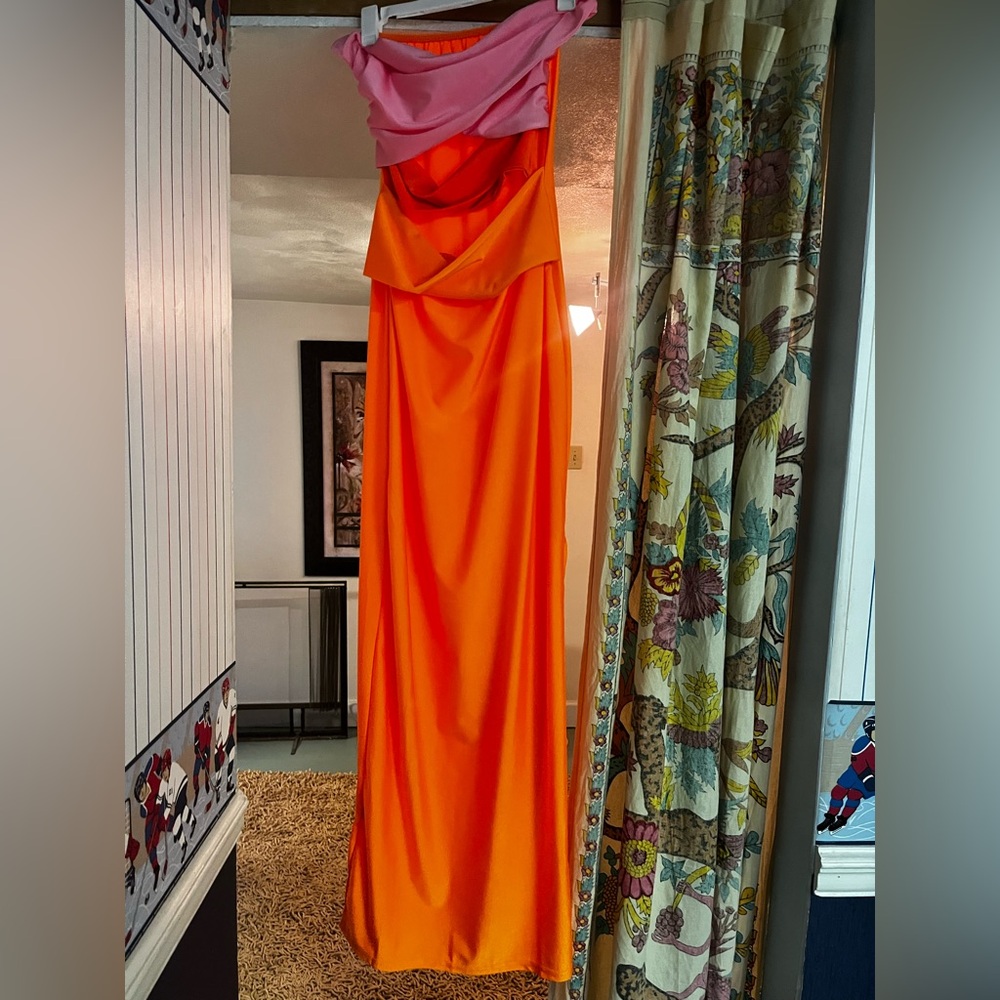 Vibrant Orange and Pink Gown